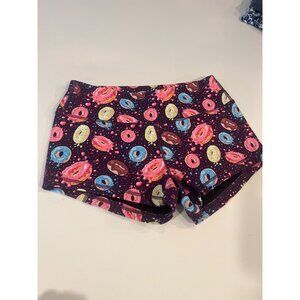 Donut Patterned Womens Athletic Shorts Polyester/Spandex Size M